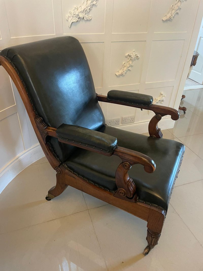 Outstanding Quality Antique Regency Quality Rosewood Reclining Armchair - Image 2